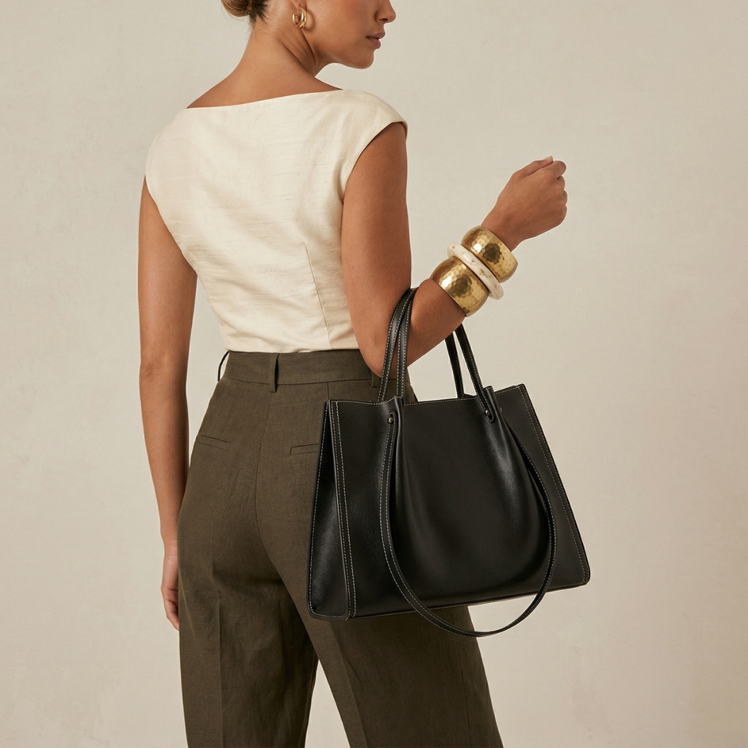 Maren – Leather Shoulder Tote, Work Handbag