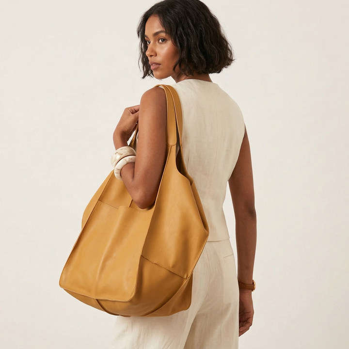 Maren – Oversized Leather Tote Bag, Large Shoulder Bag