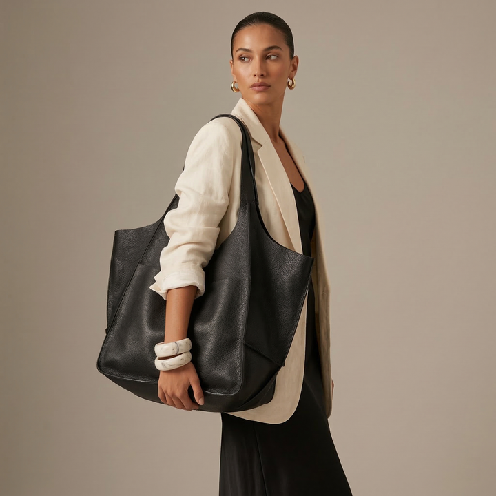 Maren – Oversized Leather Tote Bag, Large Shoulder Bag