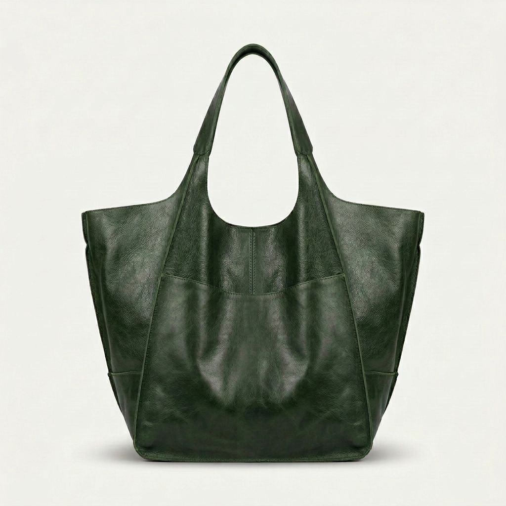 Maren – Oversized Leather Tote Bag, Large Shoulder Bag