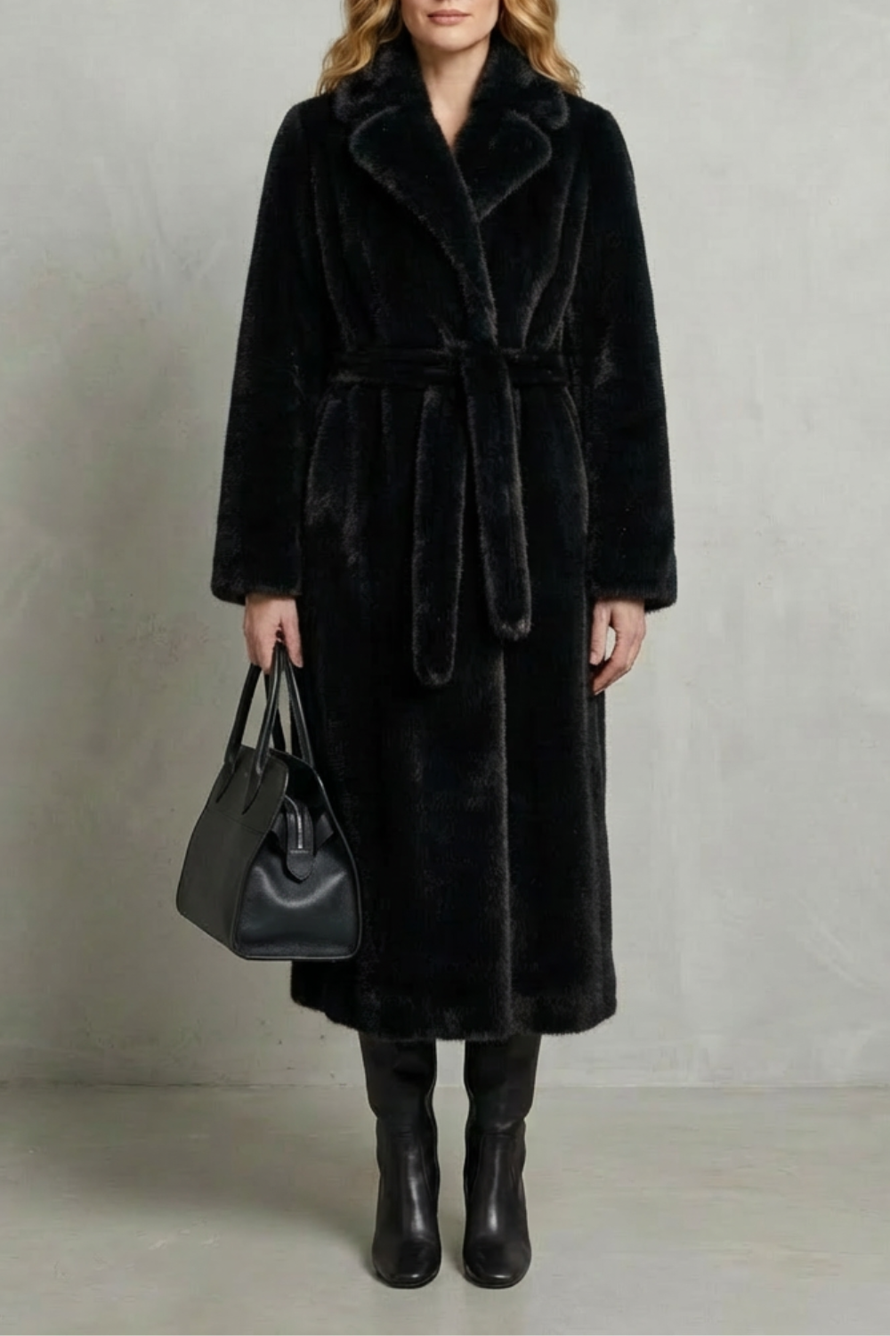 Luxe Oversized Faux Fur Long Coat for Women