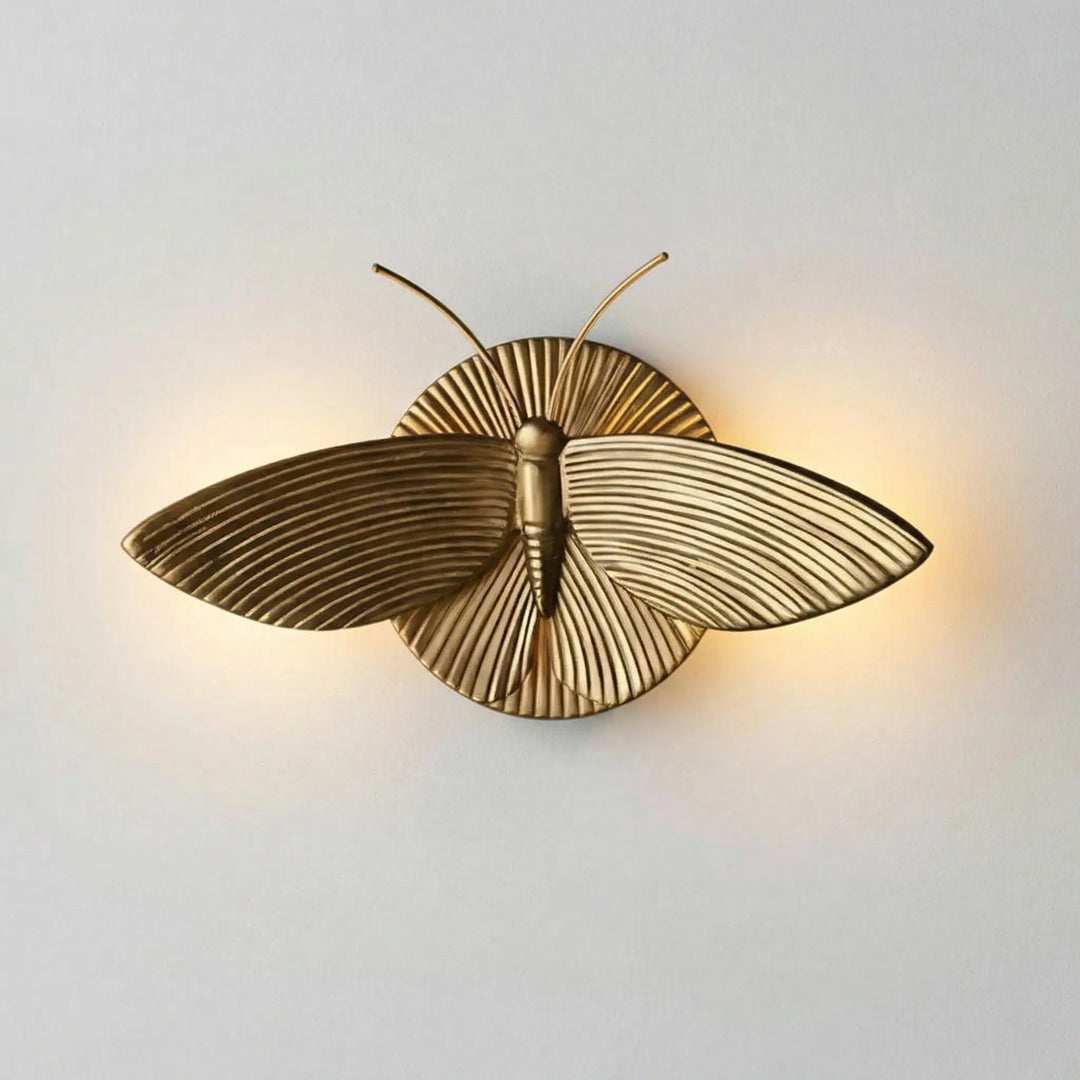 Marlow Vintage Art Deco Moth Resin Wall Lamp