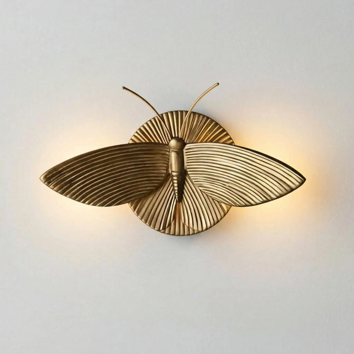 Marlow Vintage Art Deco Moth Resin Wall Lamp