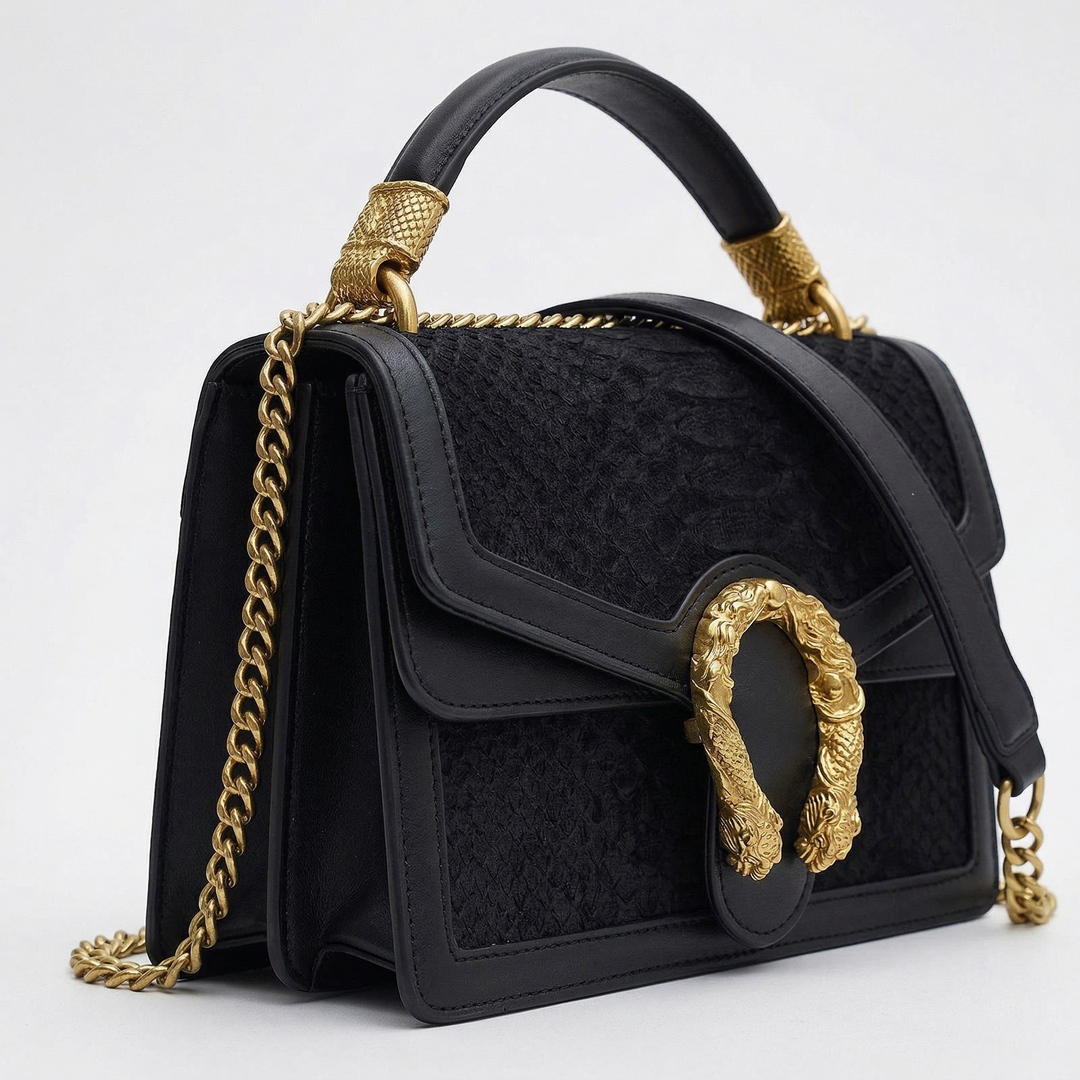 Medea – Snake Embossed Chain Crossbody Bag