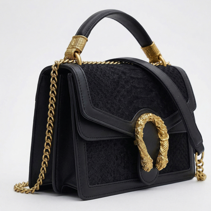 Medea – Snake Embossed Chain Crossbody Bag