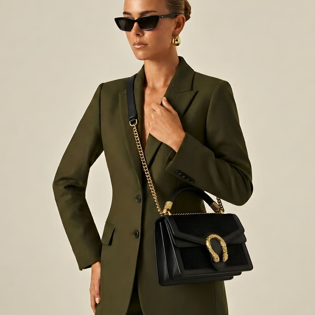 Medea – Snake Embossed Chain Crossbody Bag