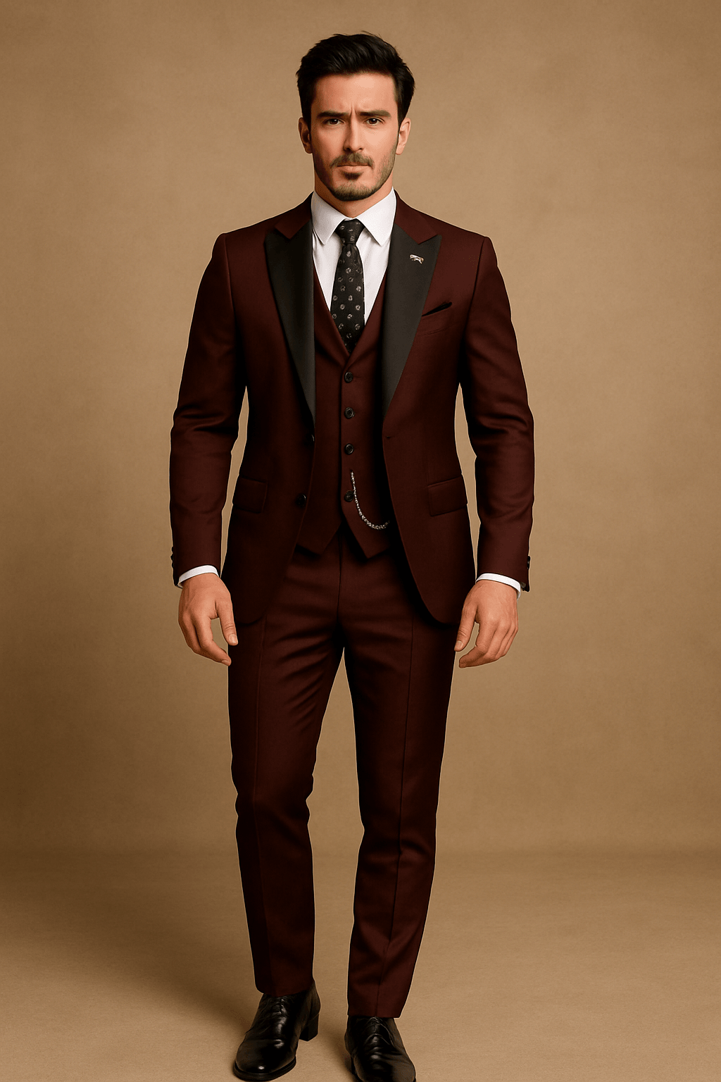 Men’s Three-Piece Slim Fit Suit – Tailored Formal Set with Blazer, Waistcoat & Trousers