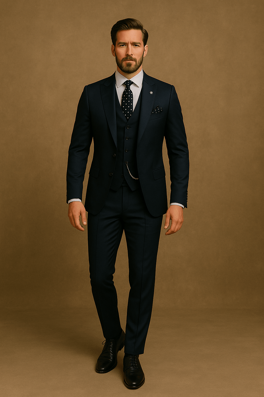 Men’s Three-Piece Slim Fit Suit – Tailored Formal Set with Blazer, Waistcoat & Trousers