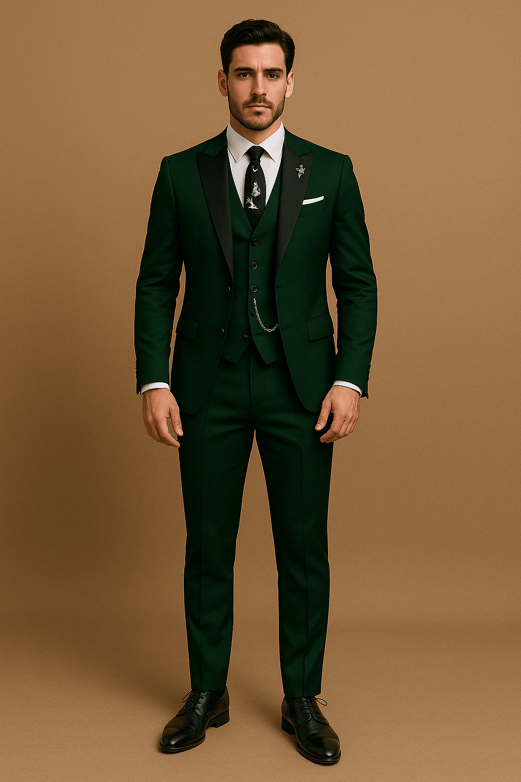 Men’s Three-Piece Slim Fit Suit – Tailored Formal Set with Blazer, Waistcoat & Trousers