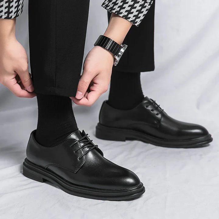 Men’s Patent Derby Dress Shoes – Sleek Gloss Finish for Formal Occasions