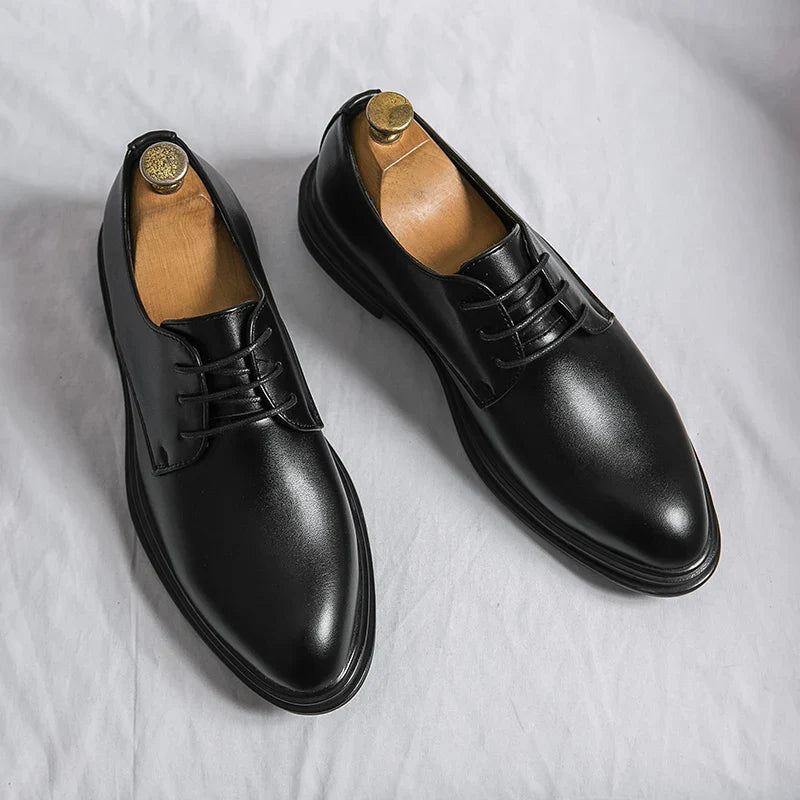 Men’s Patent Derby Dress Shoes – Sleek Gloss Finish for Formal Occasions