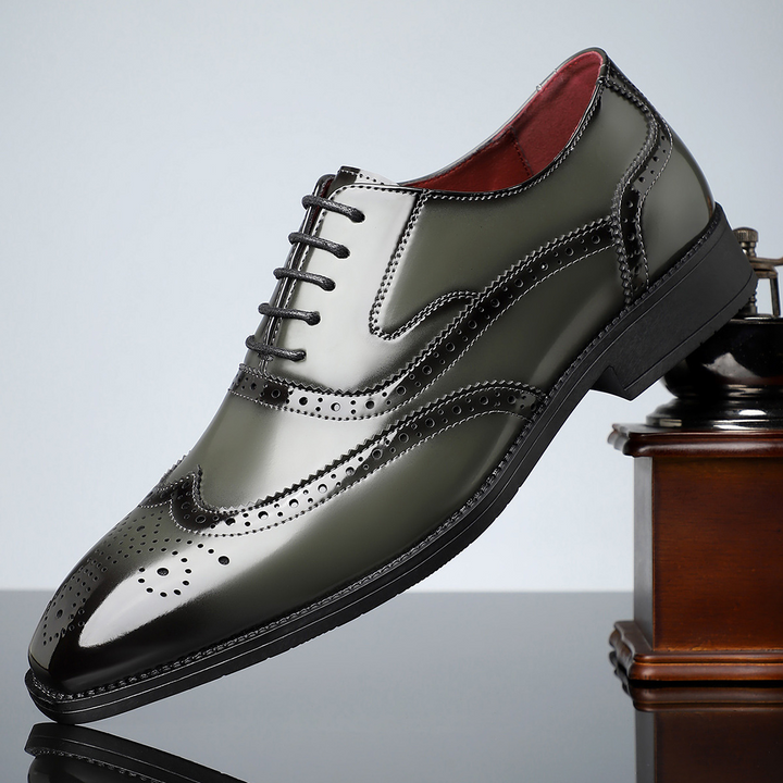 Men’s Orthopaedic Leather Wingtip Brogue Shoes – Statement Formal Oxford Design