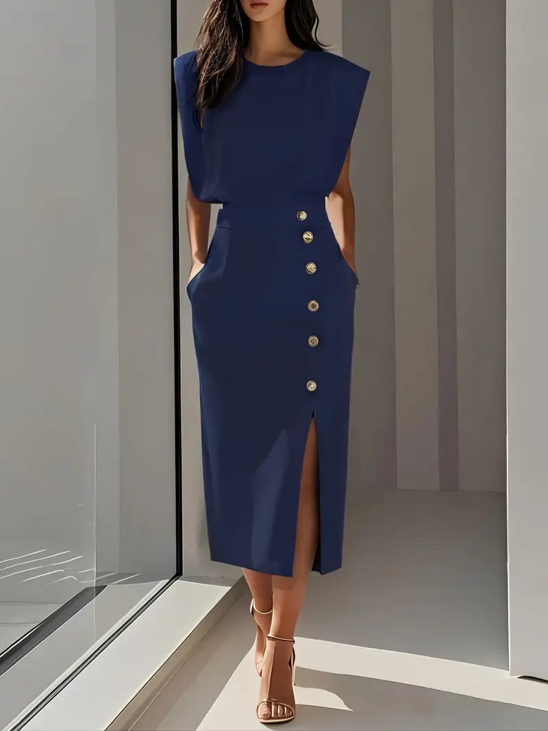 Visia | Midi Dress with Side Slit