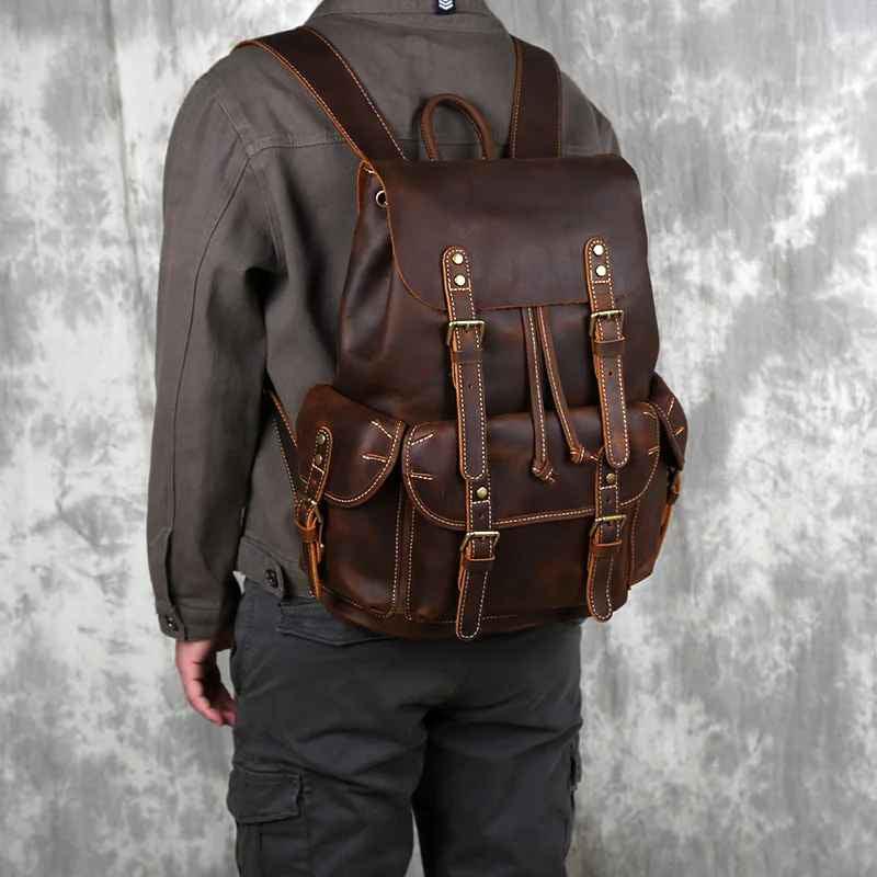 Men's Vintage Backpack with Spacious Interior