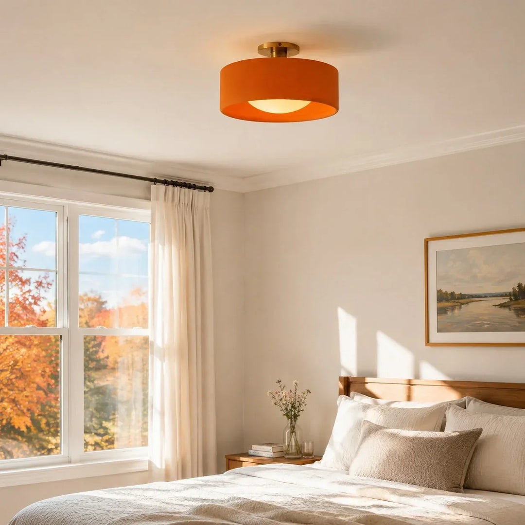 Modern Porcelain Semi Flush Mount Ceiling Light