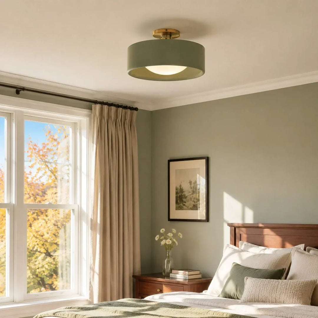 Modern Porcelain Semi Flush Mount Ceiling Light