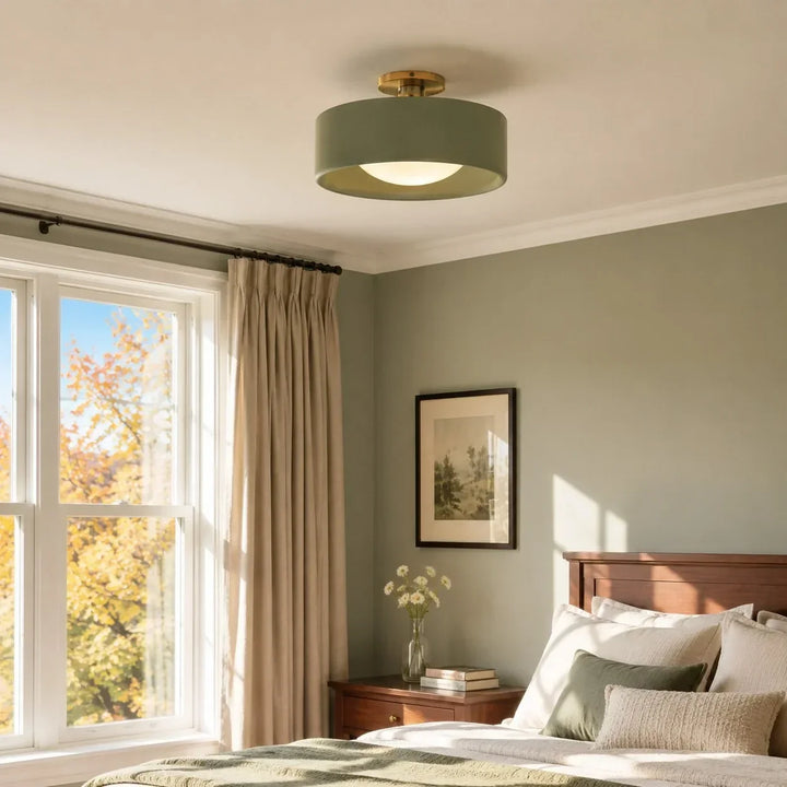 Modern Porcelain Semi Flush Mount Ceiling Light