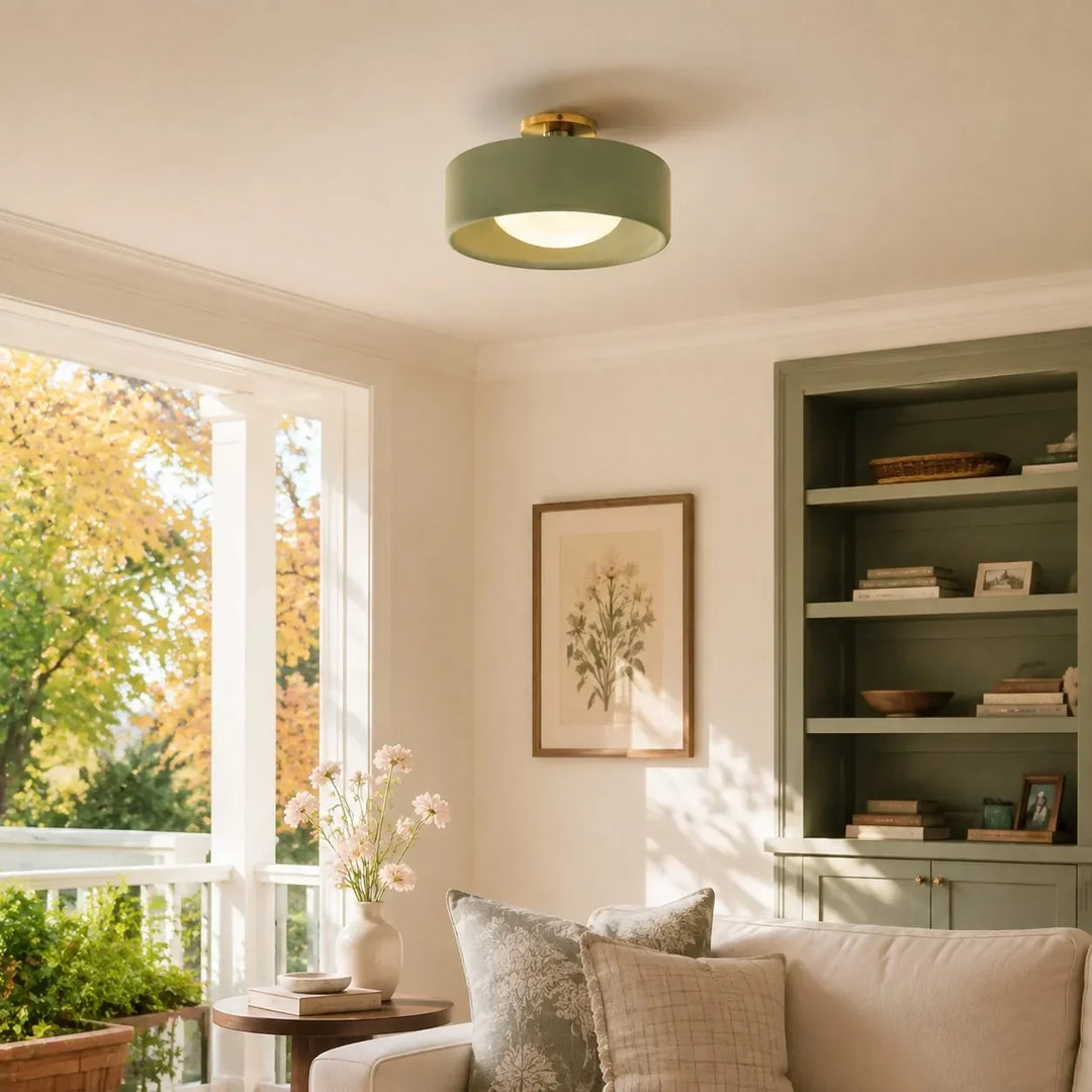 Modern Porcelain Semi Flush Mount Ceiling Light