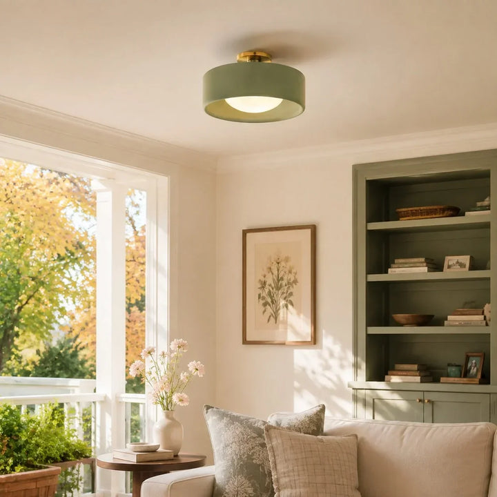 Modern Porcelain Semi Flush Mount Ceiling Light