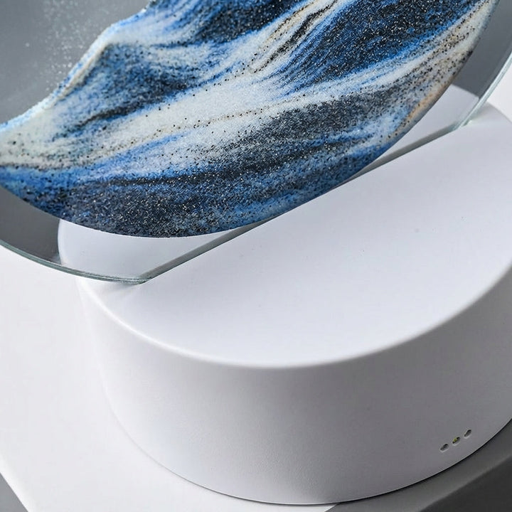 Flowing Sand Motion Lamp with LED Light - Modern Circular Design