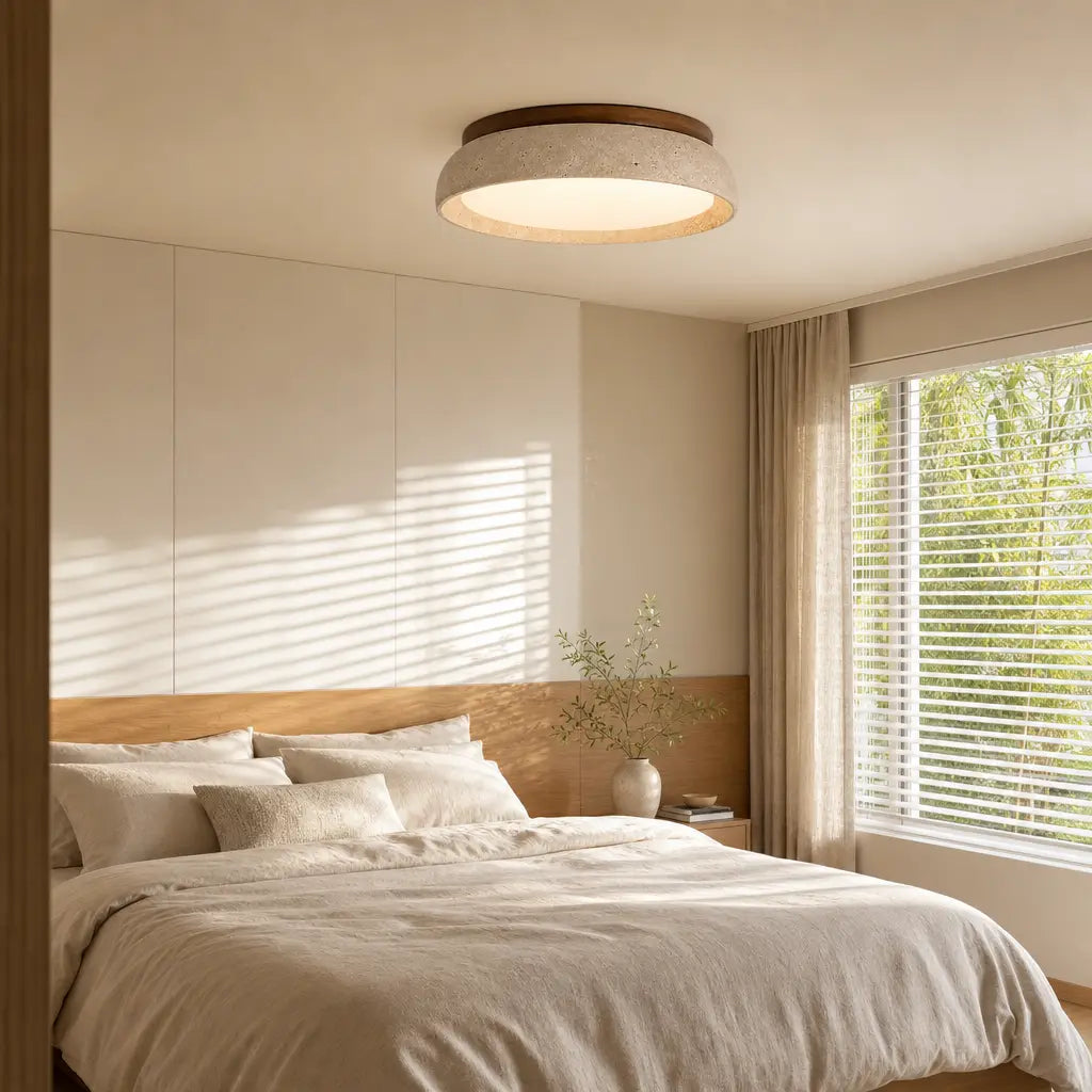 Modern Scandinavian Travertine Ceiling Lamp