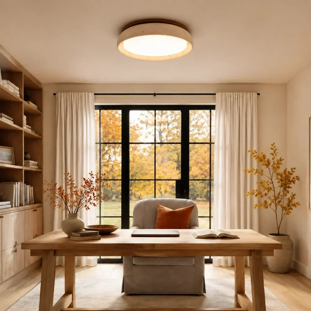 Modern Scandinavian Travertine Ceiling Lamp