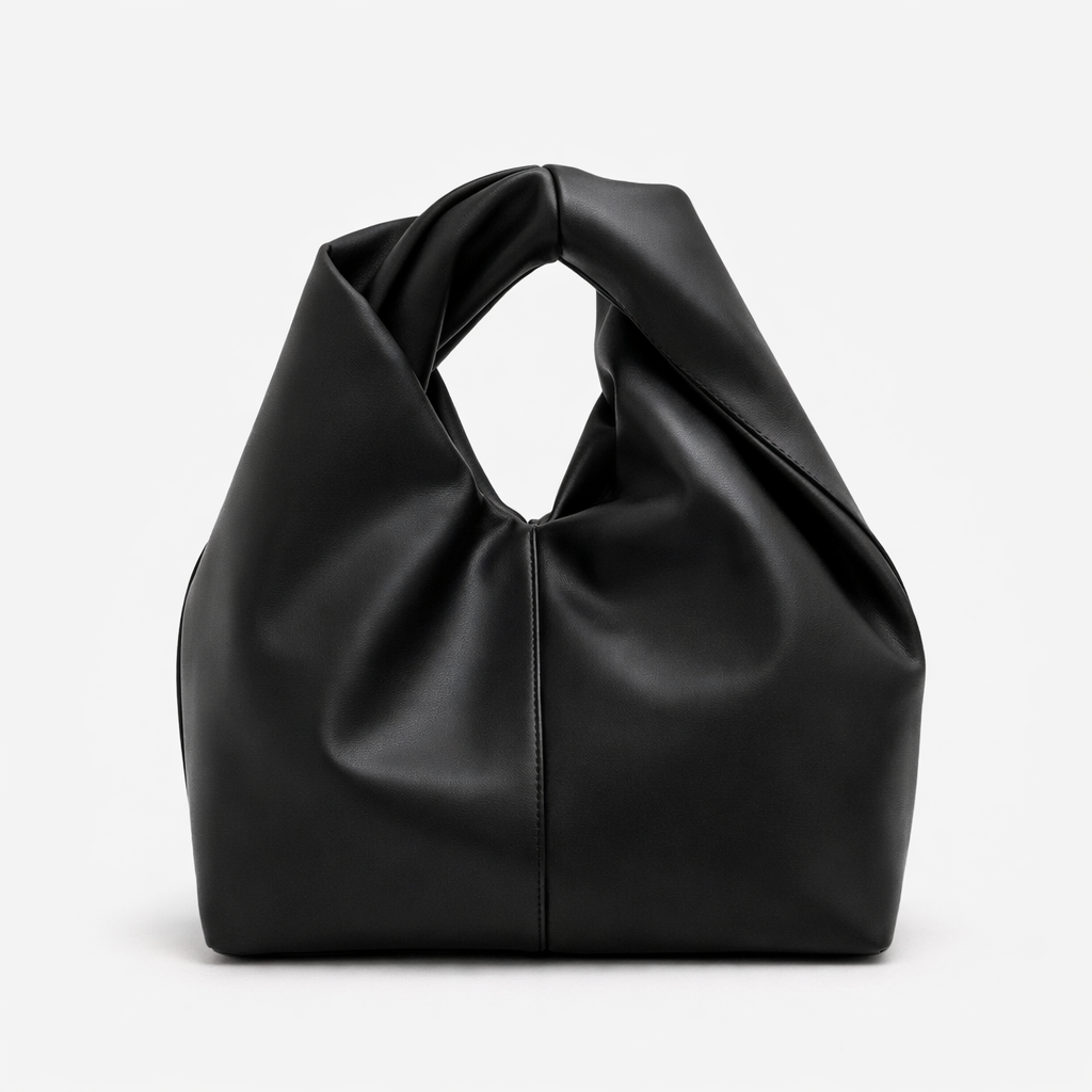Nodi – Vegan Cowhide Knot Handle Hobo Bag, Mini Shoulder Bag