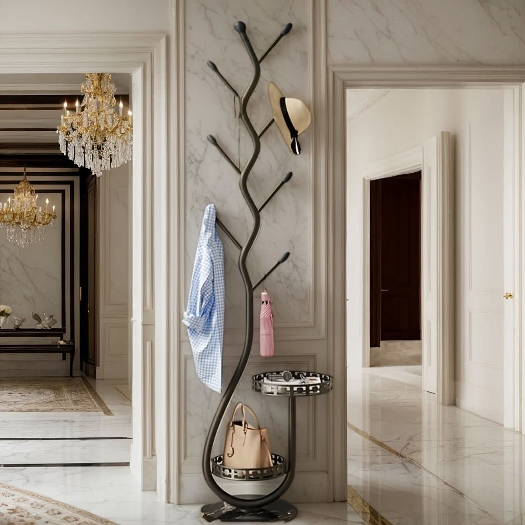 Oakmere Standing Coat Rack | Minimalist Iron Hallway Organiser