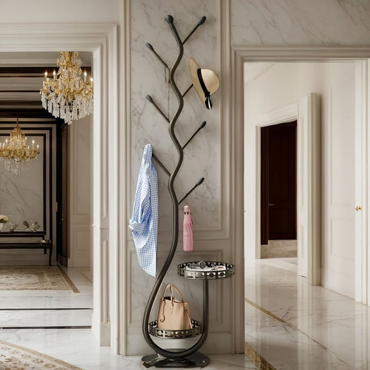 Oakmere Standing Coat Rack | Minimalist Iron Hallway Organiser