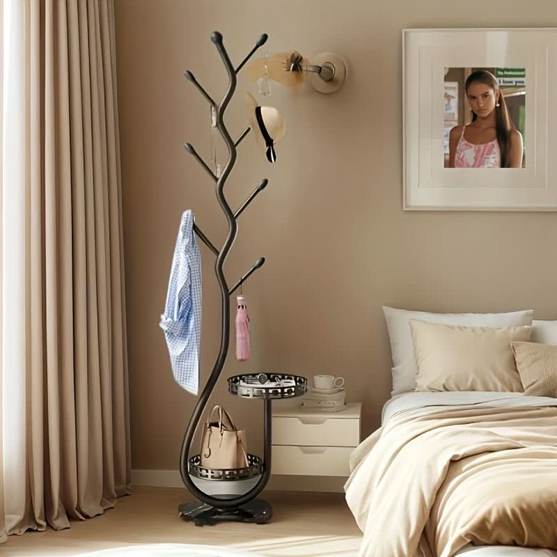 Oakmere Standing Coat Rack | Minimalist Iron Hallway Organiser