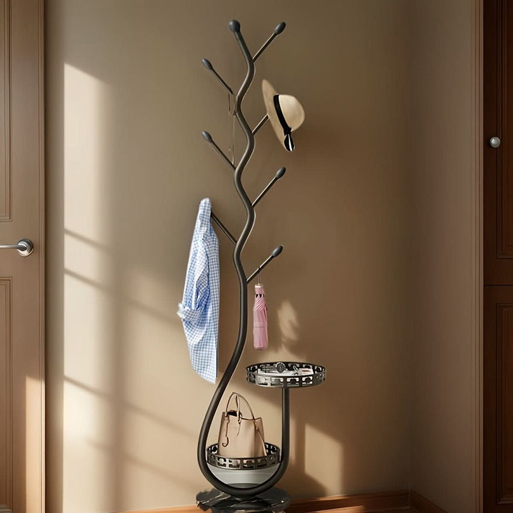 Oakmere Standing Coat Rack | Minimalist Iron Hallway Organiser