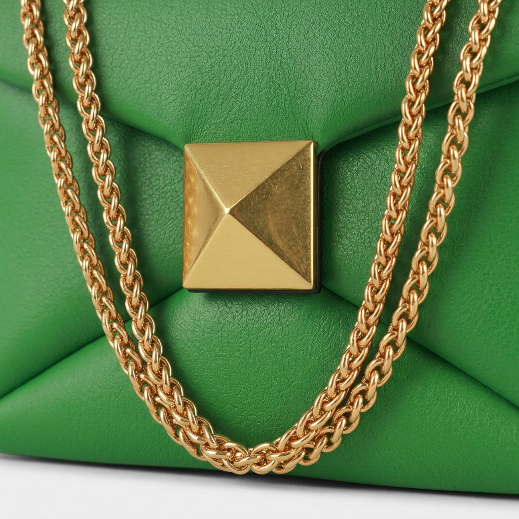 Nova – Chain Crossbody Shoulder Bag, Pyramid Stud Flap