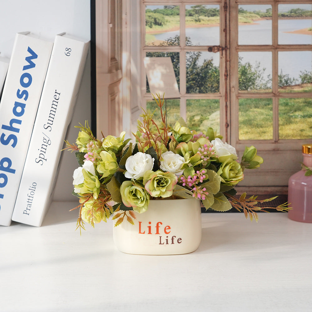 Eternal Bloom Faux Flower Bouquet - Realistic Artificial Flowers for Home Decor