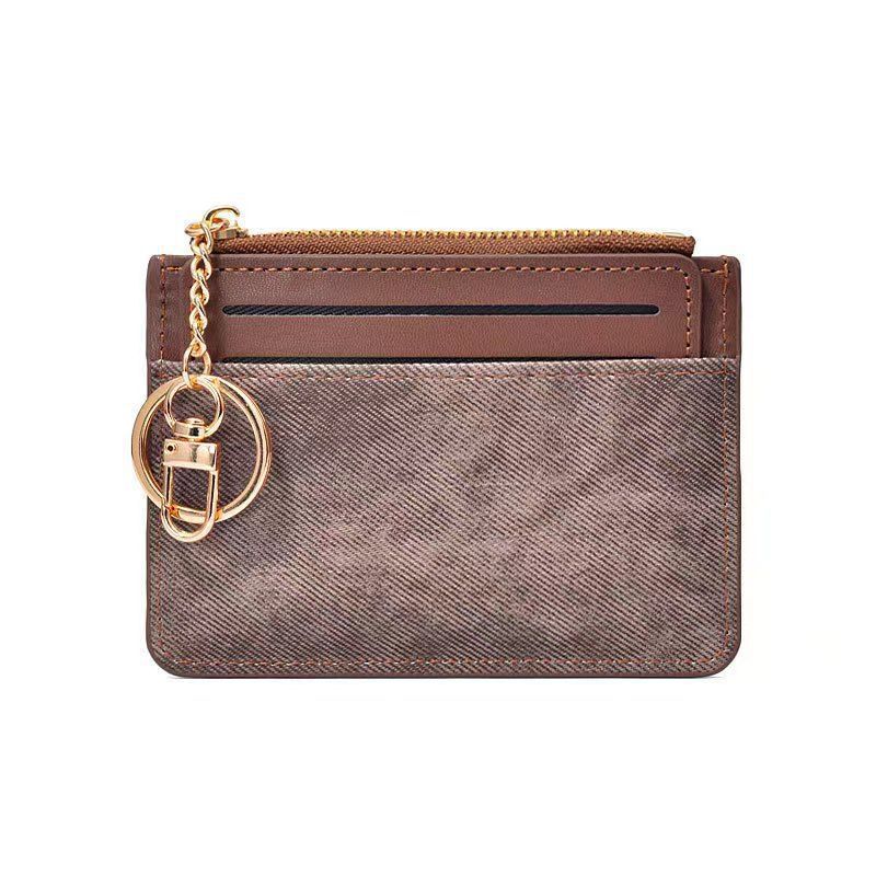 Compact Multi-Pocket Card Organizer Wallet with Zippered Coin Pouch