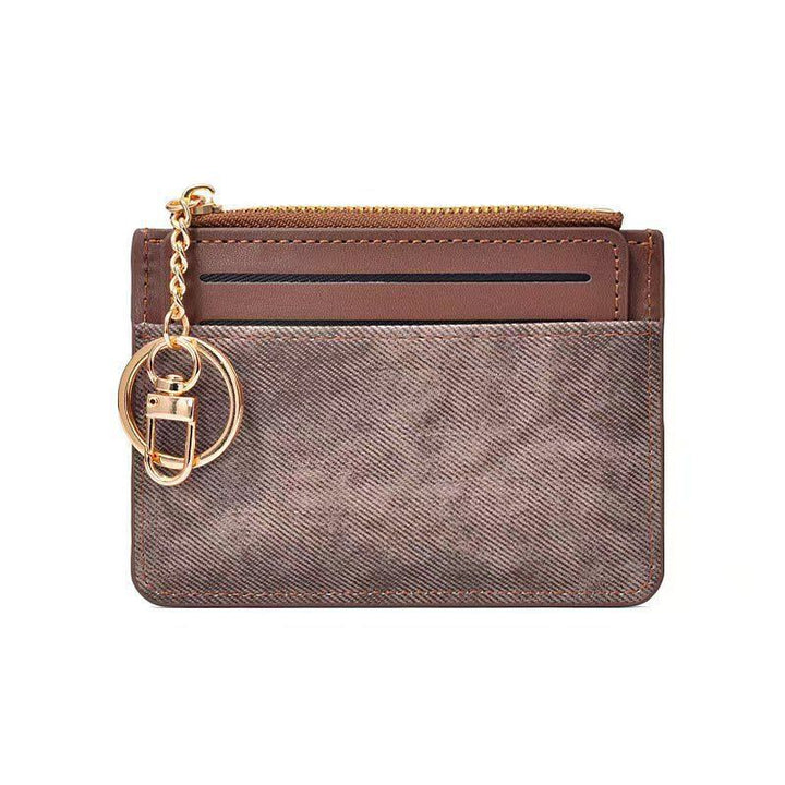 Compact Multi-Pocket Card Organizer Wallet with Zippered Coin Pouch