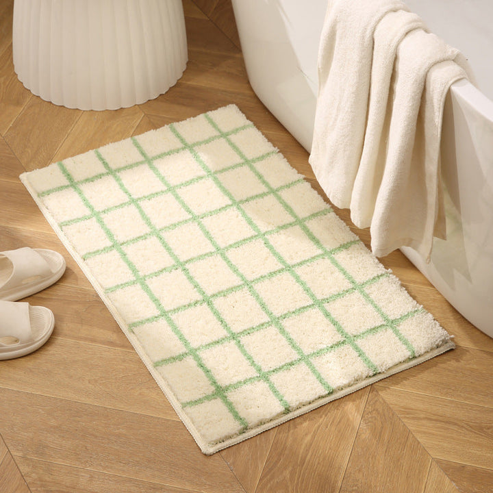 Premium Grid Plush Bath Mat – Soft, Absorbent & Non-Slip