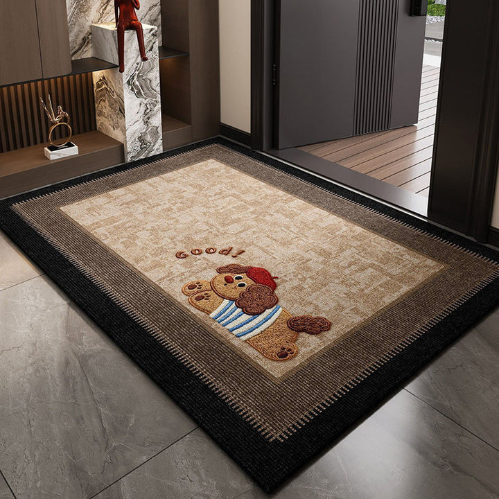 Playful Puppy Cartoon Entryway Rug - Fun Dog Design for Pet Lovers