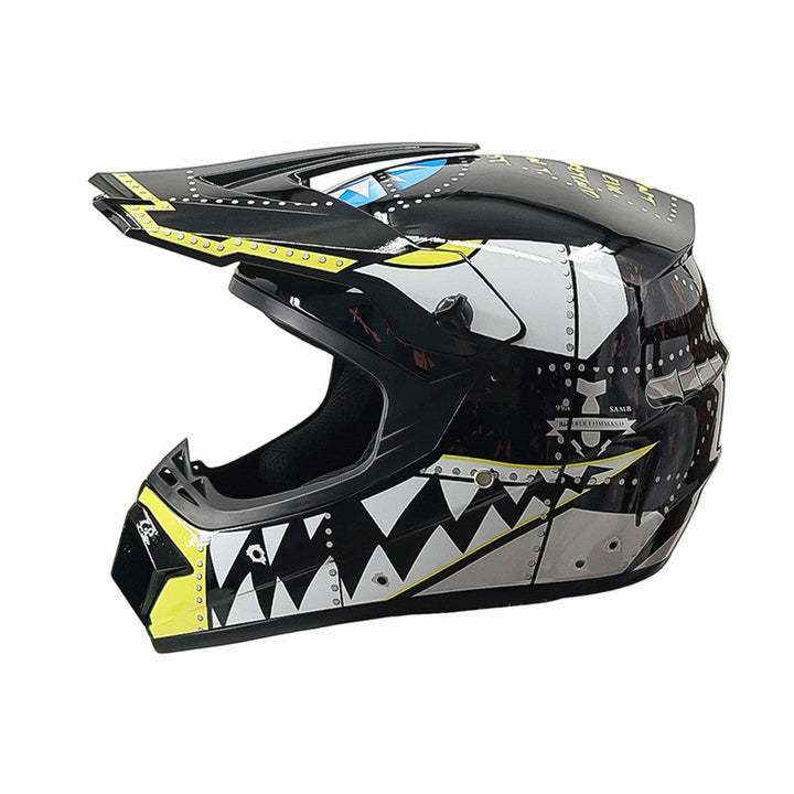 TrailShield Pro Full-Face Motocross Helmet with Extended Visor and Reinforced Chin Guard