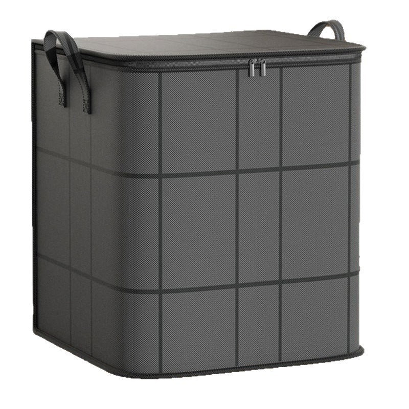 Modern Grid Fabric Storage Basket with Reinforced Handles