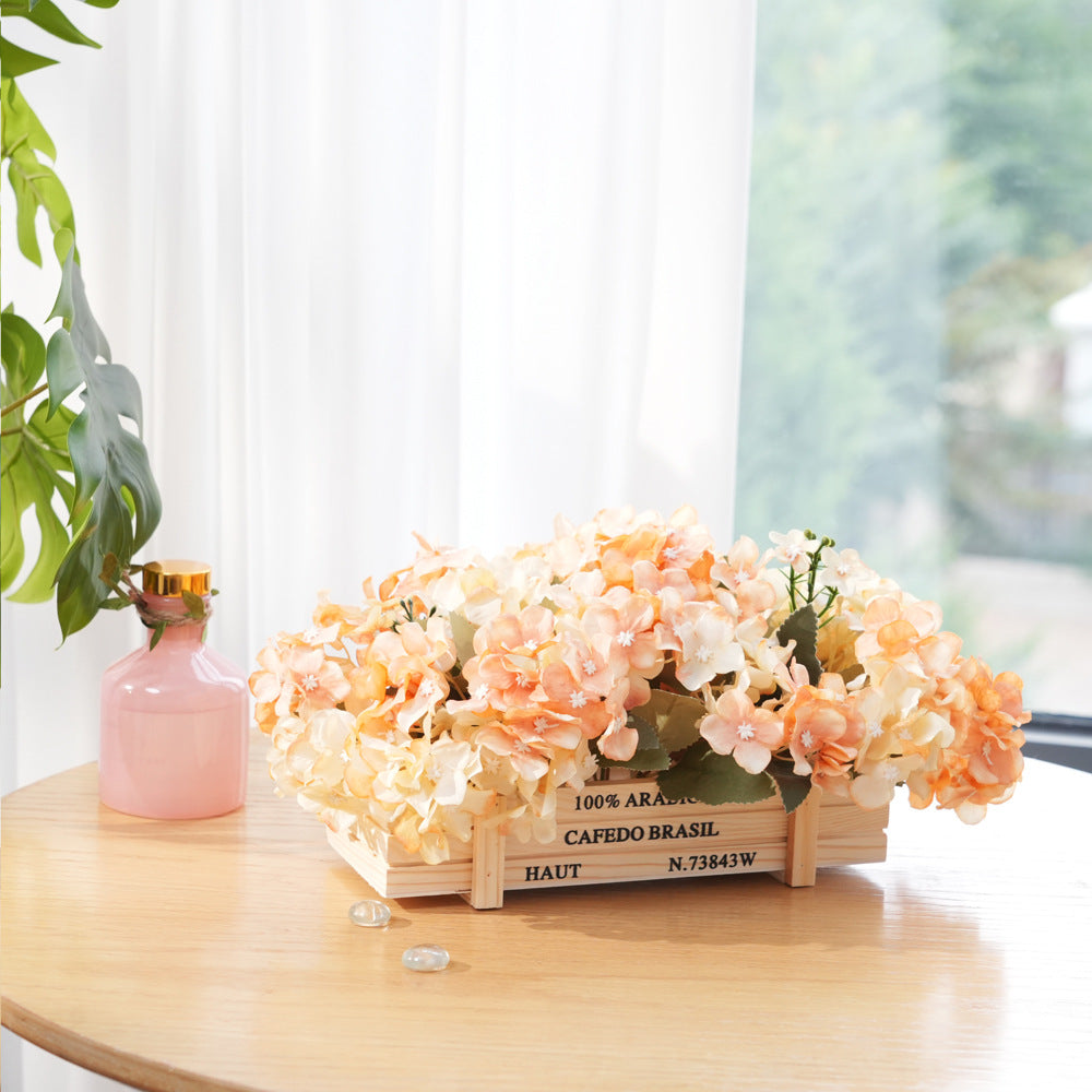 Rustic Wooden Artificial Flower Arrangement for Home & Office Decor