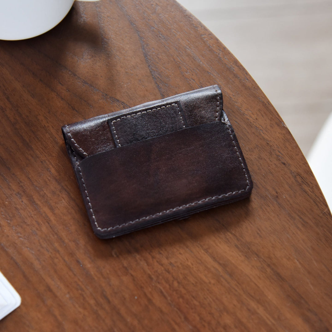 Slim Leather Card Organizer Wallet - Premium Compact Design