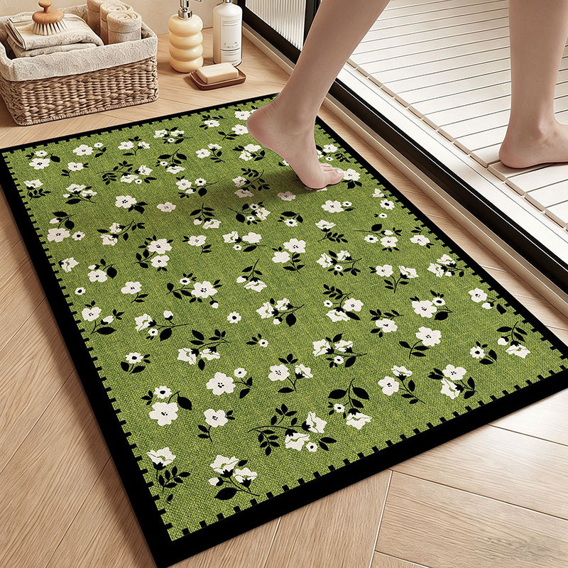 Botanical Garden Bath Mat - Vintage Floral Design