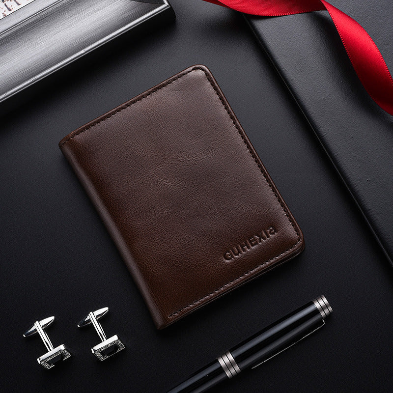 Slim Leather Card Wallet - Minimalist Design