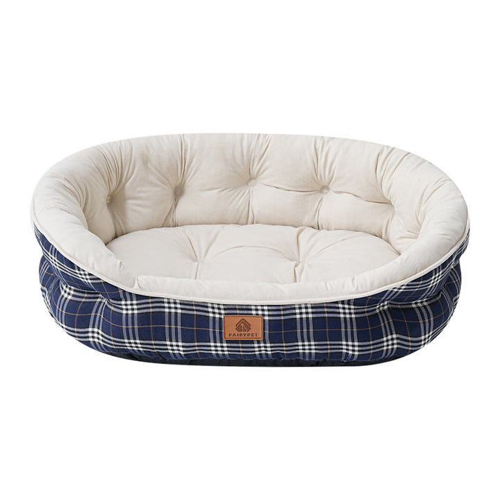 Premium Ruffled Comfort Pet Bed with Washable Cover