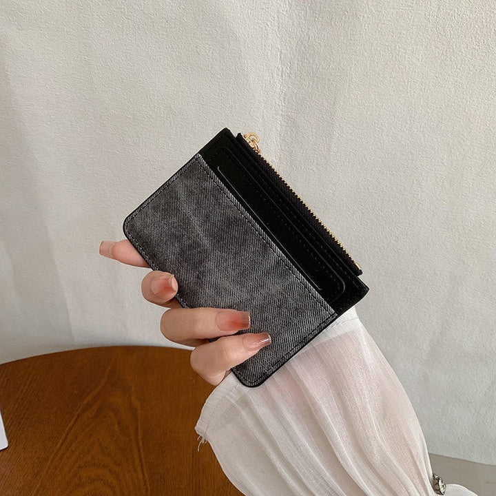 Compact Multi-Pocket Card Organizer Wallet with Zippered Coin Pouch