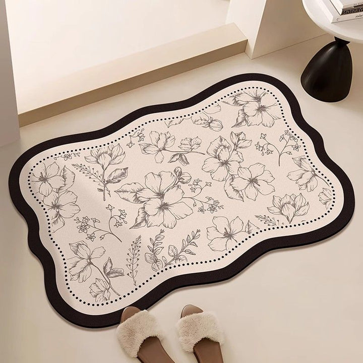 Retro Geometric Bathroom Floor Mat – Vintage-Inspired Design