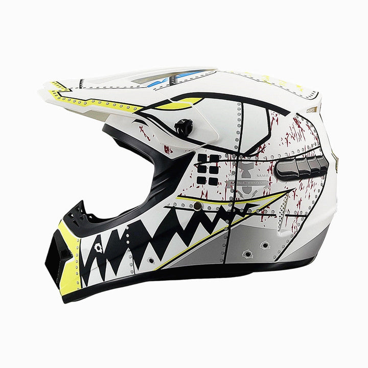 TrailShield Pro Full-Face Motocross Helmet with Extended Visor and Reinforced Chin Guard