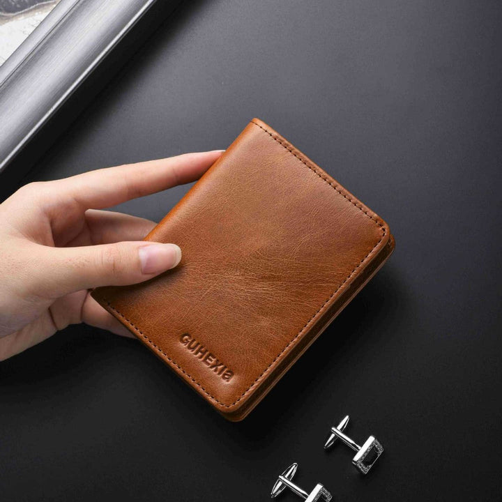 Slim Leather Card Wallet - Minimalist Design