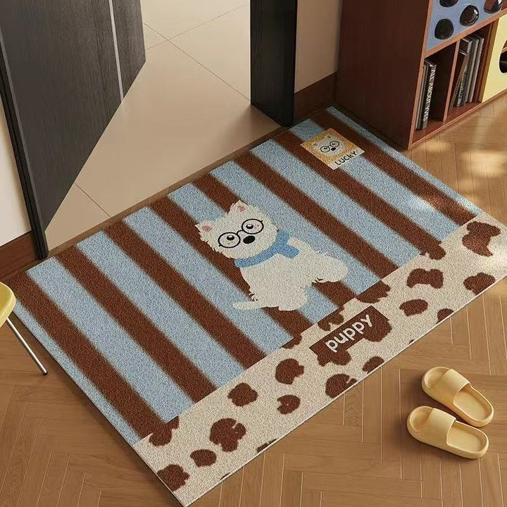 Puppy Glasses Entryway Mat - Playful Welcome Design