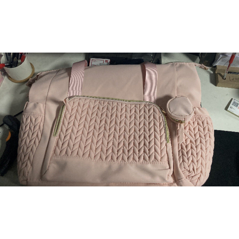 Premium Woven Travel Duffle Bag with Removable Strap and Detachable Pouch